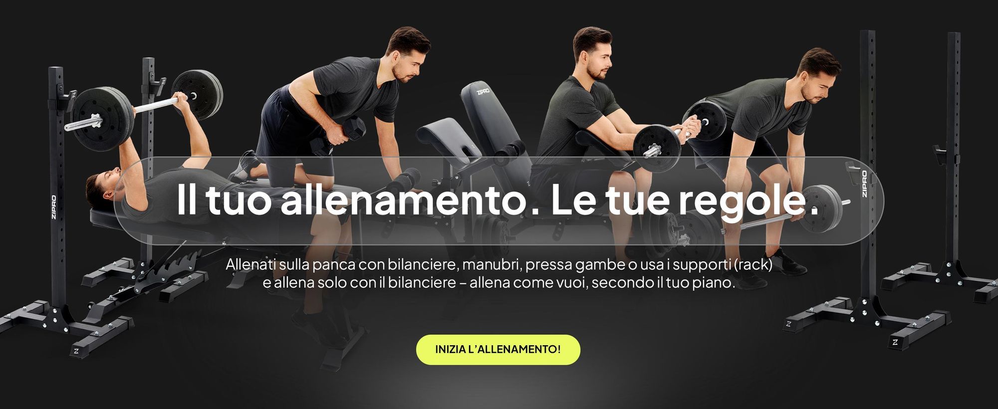 Set panca pesi Zipro Superset – Con supporto pesi indipendente incl. curl pulpit & leg trainer Panca inclinata regolabile & panca negativa Portata fino a 270 kg