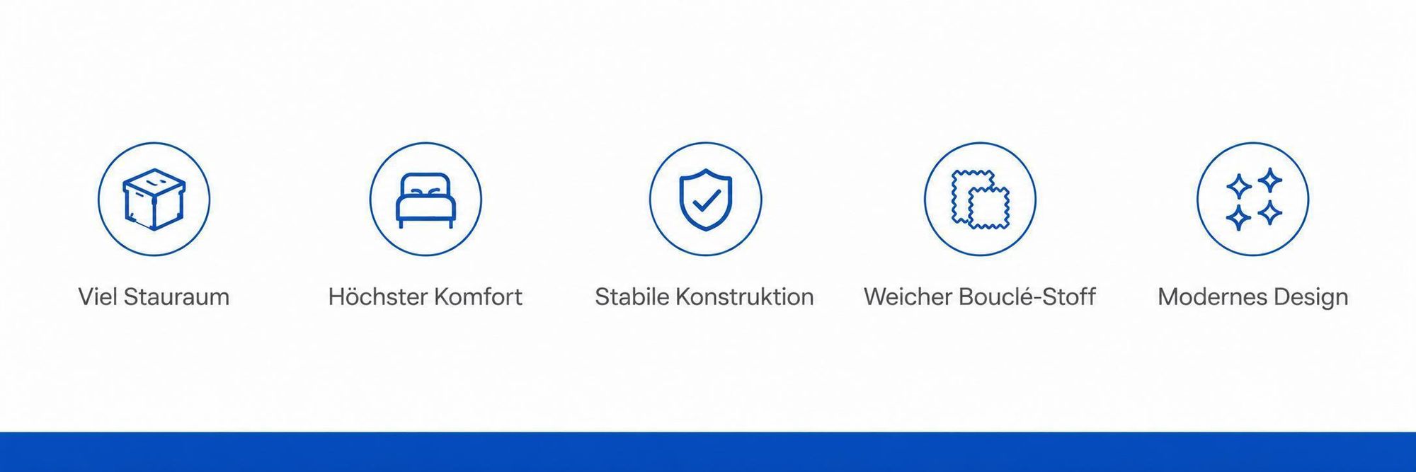 Polsterbett TEDDY : Stauraum, Komfort, stabile Konstruktion und Bouclé-Stoff