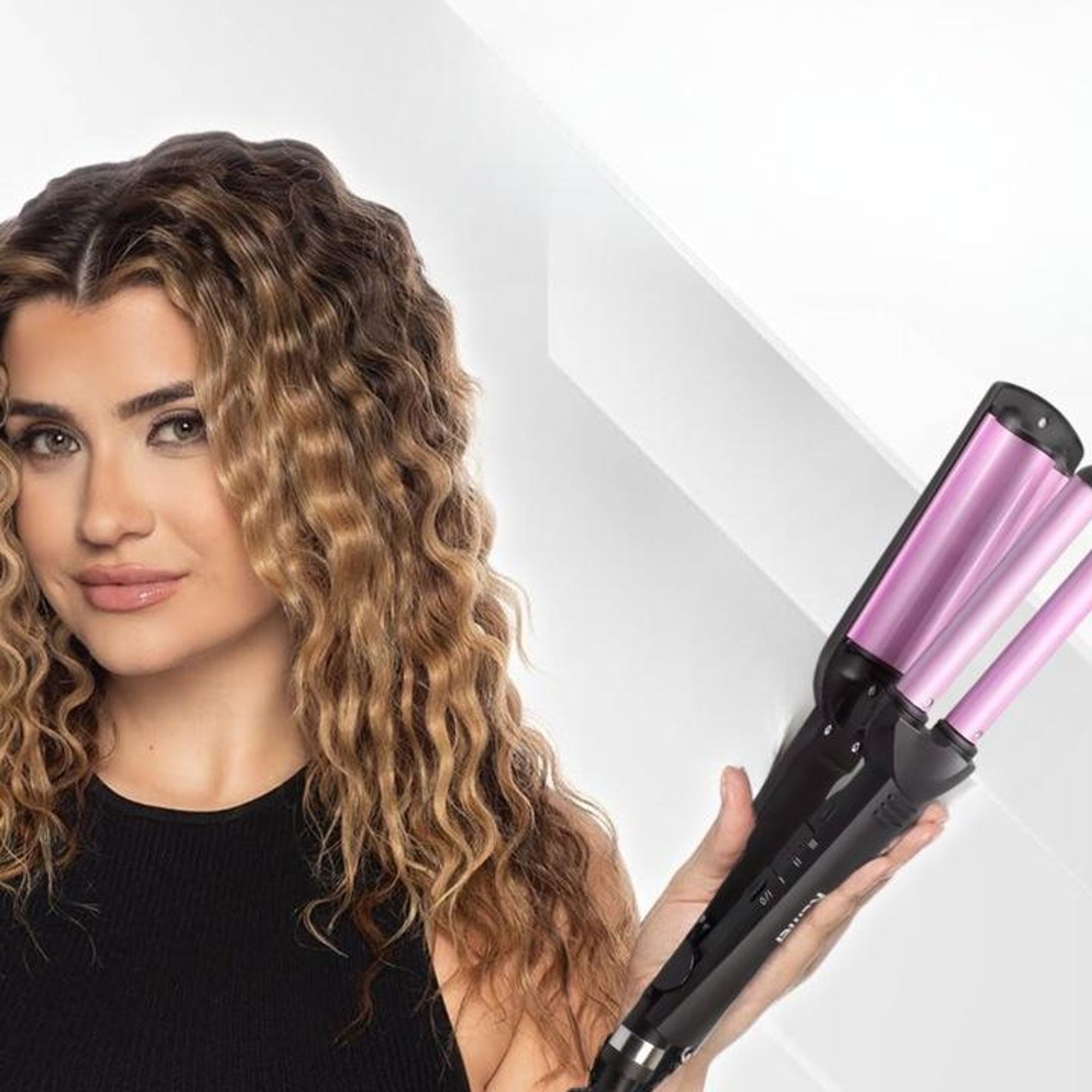 Kemei Haarlockenstab Welleneisen Keramik Krepp-Eisen 55W Tpc 200