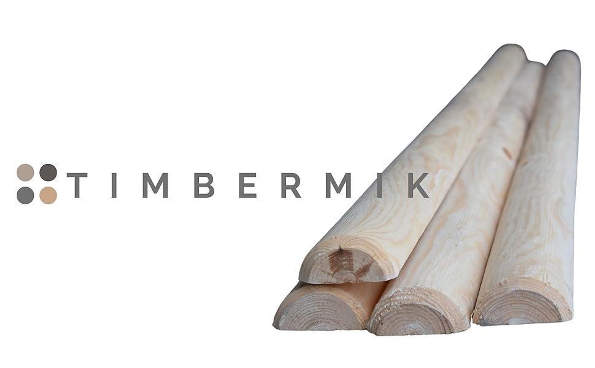 TIMBERMIK 1/2 ⌀ 7cm 8-Pack Halbrundstäbe Holz Länge: 200 cm Halbrundholz Massivholz Holzpfähle Nicht Imprägniert Baumpfahl Halfrounds