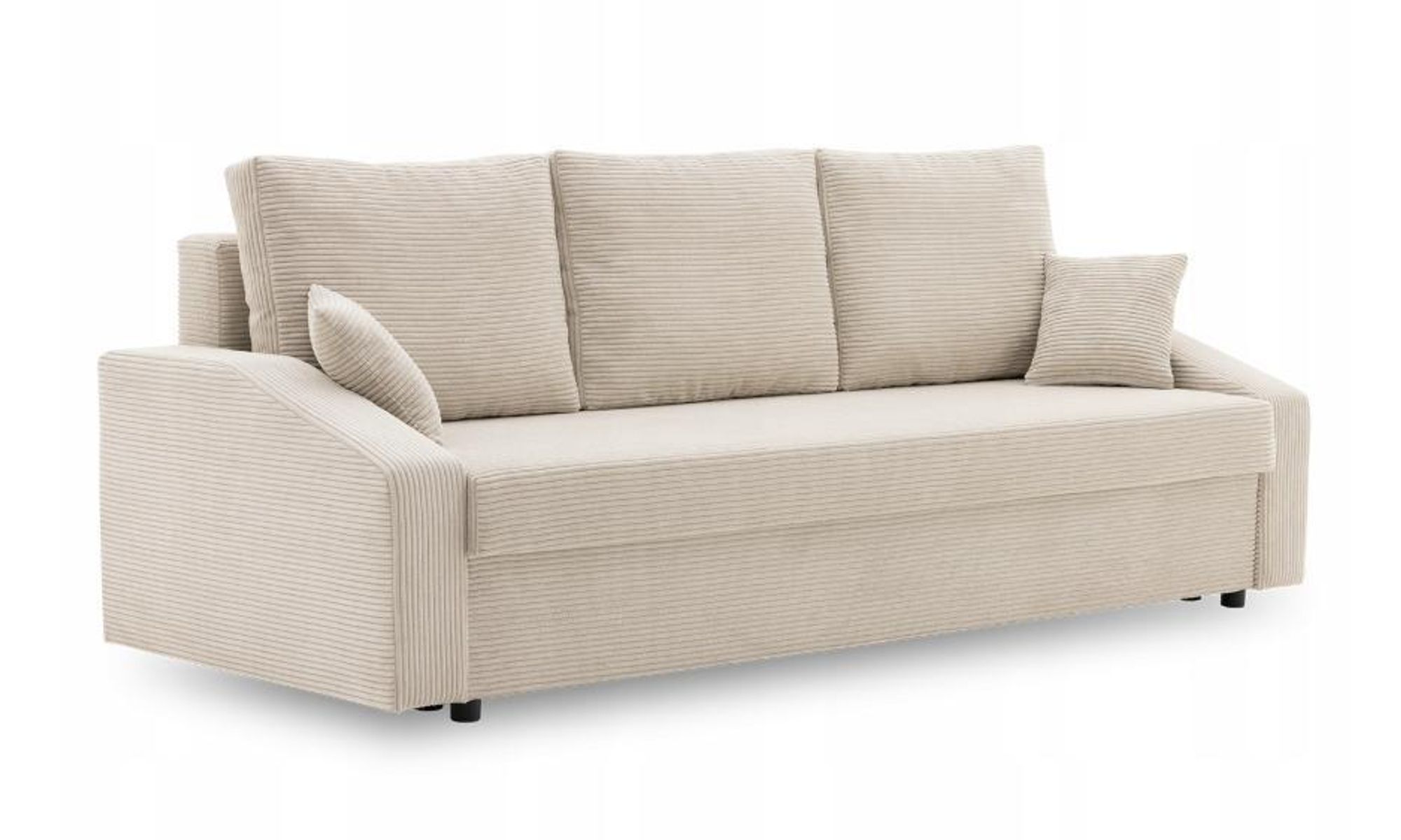 Couch mit schlaffunktion Wohnzimmer Couch mit Bettkasten AIKIDO 223x90cm Beige