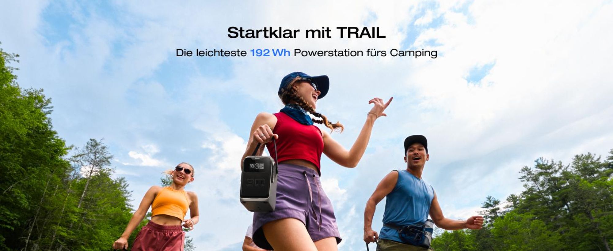 ECOFLOW TRAIL 200DC Tragbare Powerstation, 192 Wh, ultraleichte LFP-Batterie mit Griff, 220 W Solar-Generator, Schnellladung, 4 Ausgänge, stoßfest