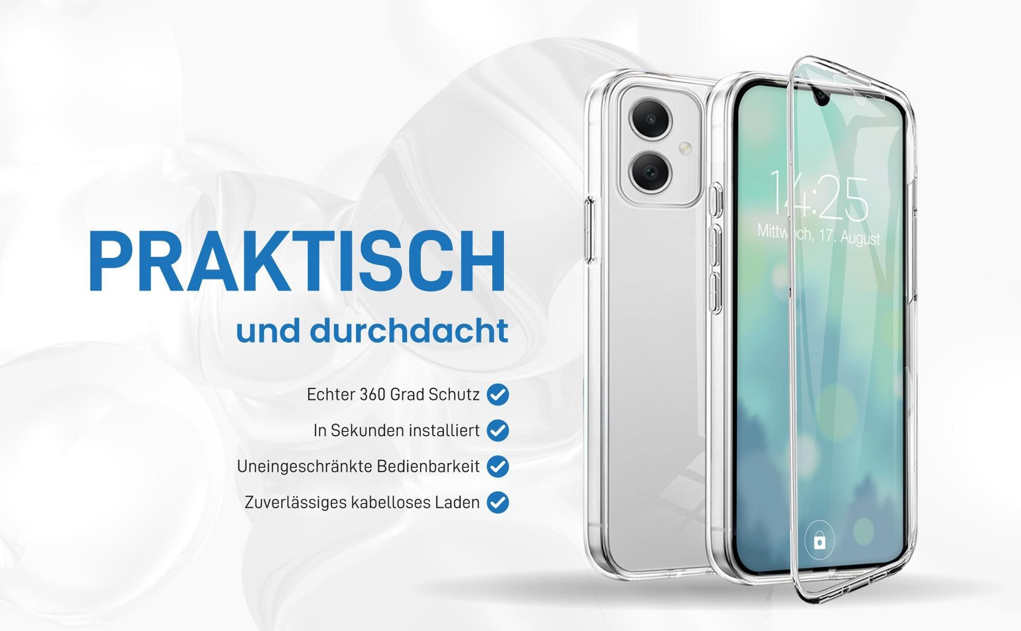 Rundum Schutz Hülle für Samsung Galaxy A05 mit Touchsensibilität