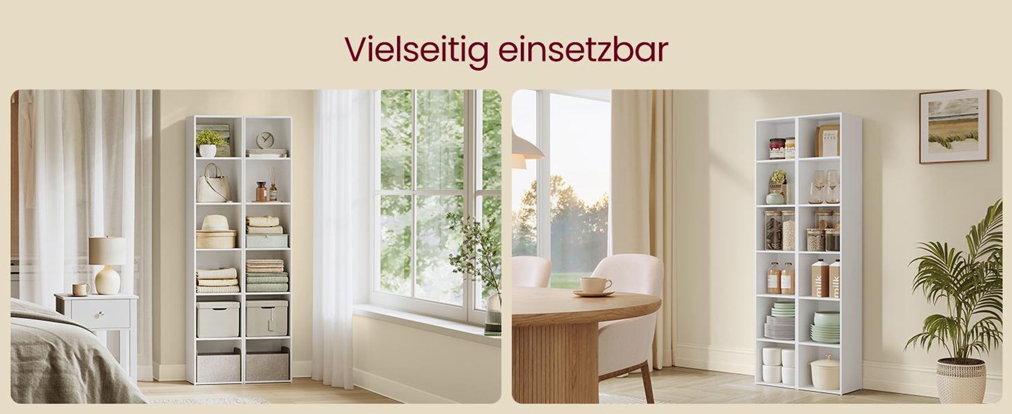 VASAGLE Bücherregal, 6-stöckiges Regal, offenes Aufbewahrungsregal, Standregal, 24 x 30,2 x 160,7 cm