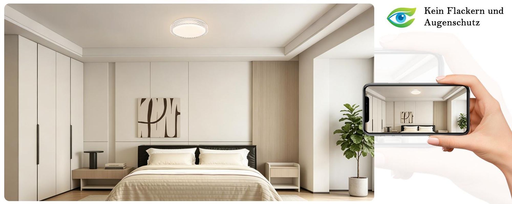 ZMH LED Plafonnier Dimmable CCT Ciel étoilé avec télécommande Plafonnier Rond Cristal 18W 30CM Pour Salon Chambre à coucher