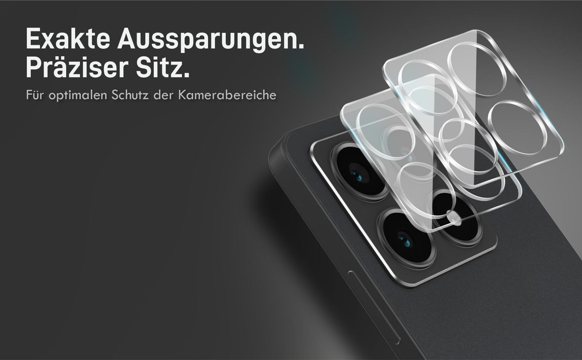 Viererpack Kamera und Displaygläser - Resistent gegen Fingerabdrücke