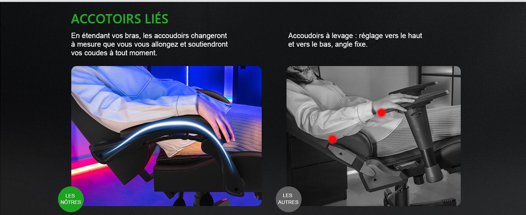 GTPLAYER Chaise de jeu ACE PRO, Chaise de bureau ergonomique Accoudoirs inclinables Avec repose-pieds, Haut-parleur Hi-Fi, Atmosphère sonore impressionnante, Vert