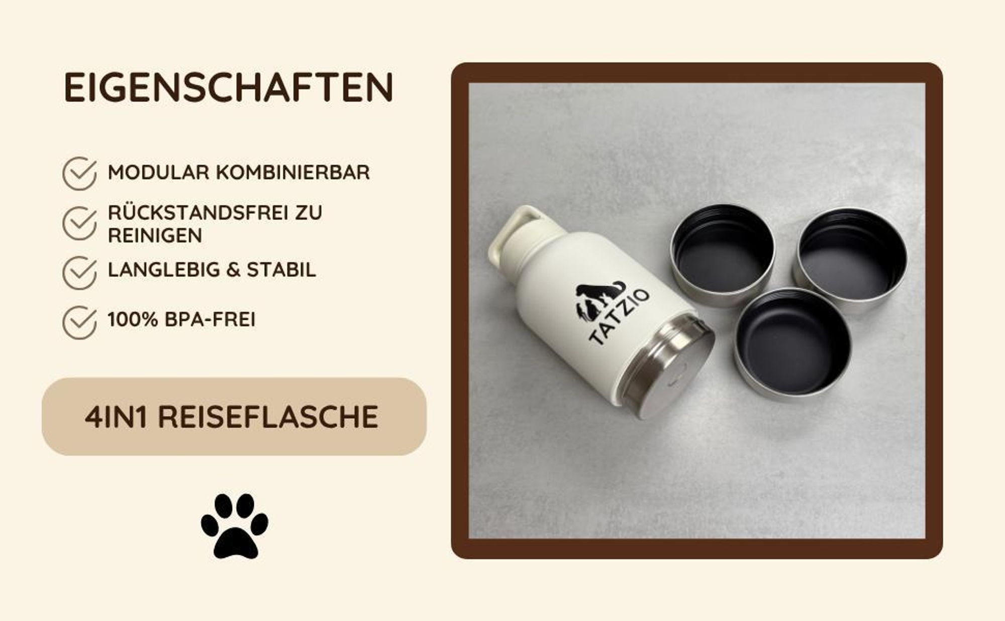TATZIO Reiseflasche Eigenschaften