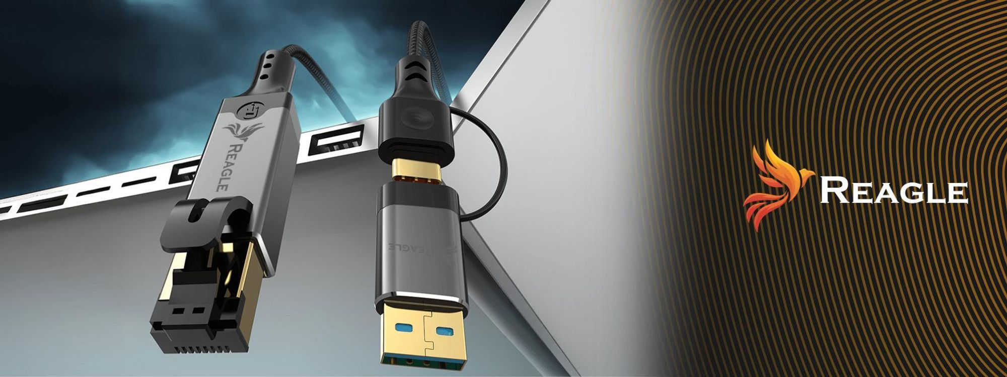 USB C USB A auf RJ45 Ethernet Kabel 2m LAN Adapter 1000Mbps Gigabit Netzwerkkarte für Laptop PC Smartphone Tablet Nintendo Switch Aluminium