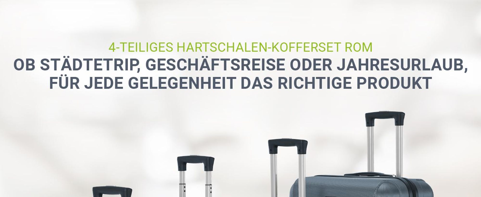 Juskys Hartschale Kofferset Reisekoffer 4 teilig - Zahlenschloss, geräuscharme 360° Rollen groß, Teleskopgriff, leicht - Koffer in Anthrazit