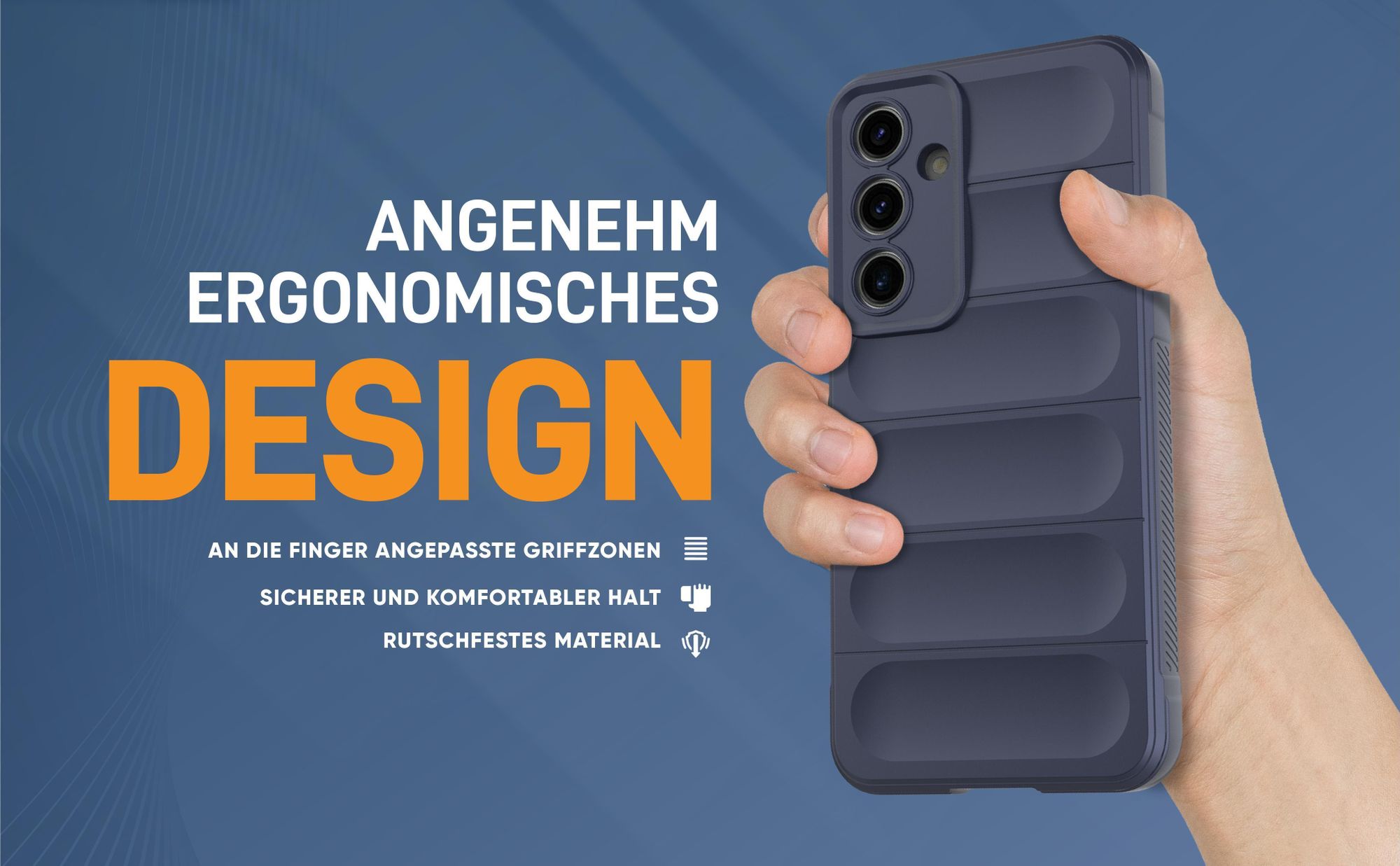 Blaue rutschfeste Hülle für Samsung Galaxy S24 FE mit weichem Mikrofaser Inlay