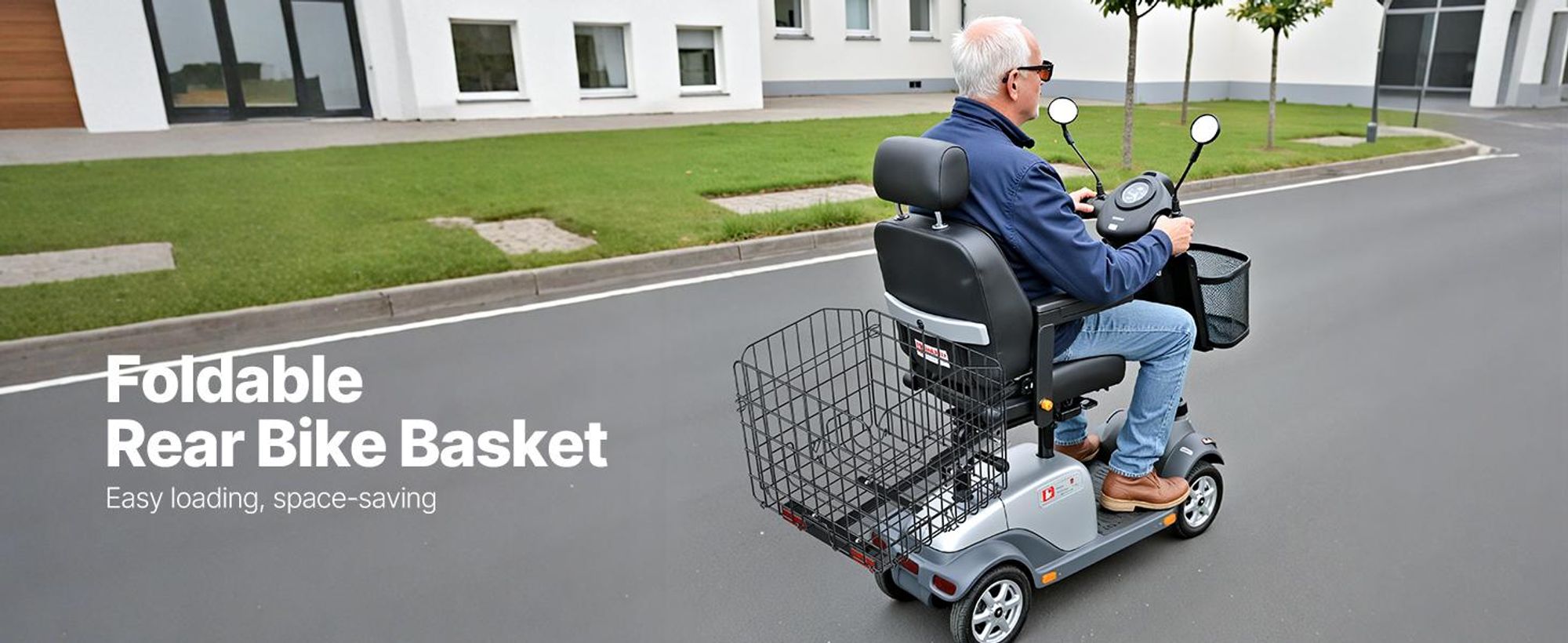 VEVOR Elektroroller-Hinterkorb, funktioniert mit 1-Zoll-Empfänger, kompatibel mit den meisten Elektrorollern, Gehhilfen, Maße 45 x 45 x 39 cm