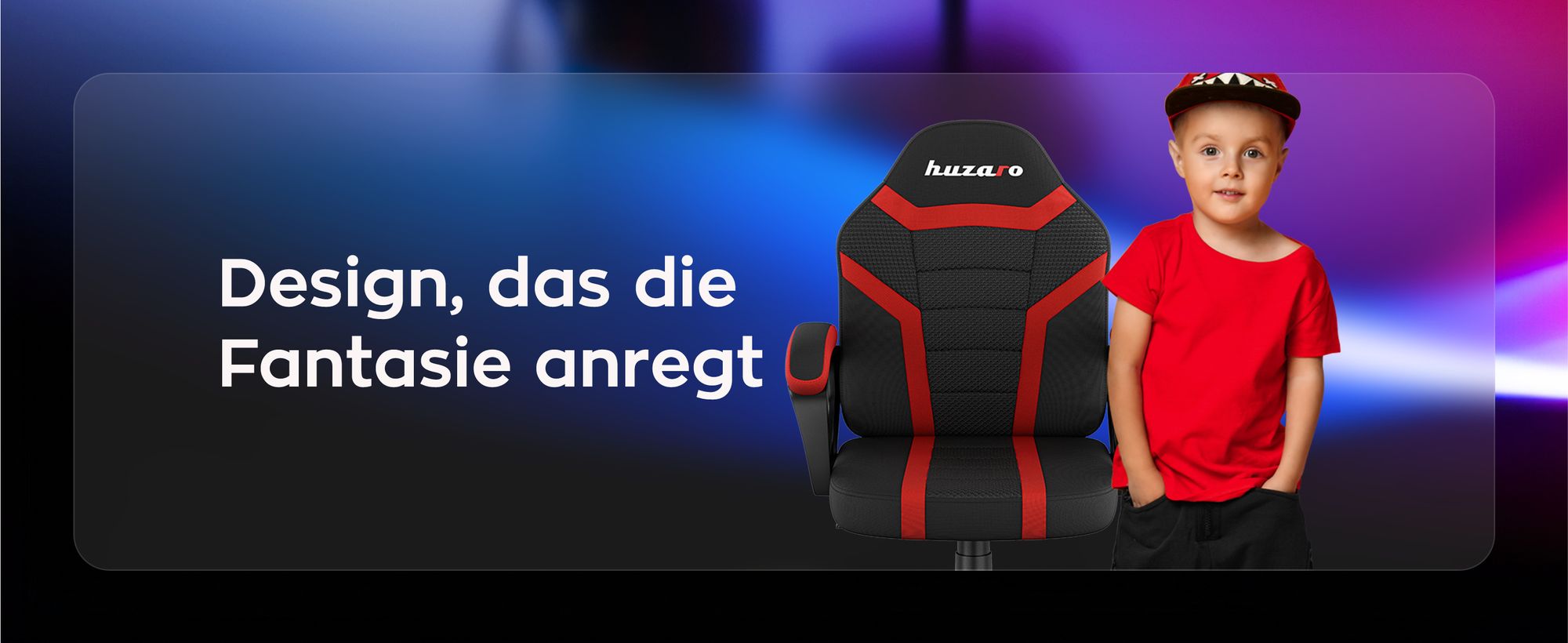 Huzaro Schreibtischstuhl Kinder Ranger 1.0 Gaming Stuhl Racing Sessel Bürostuhl Drehstuhl Gamer bis 130 kg mesh Rot