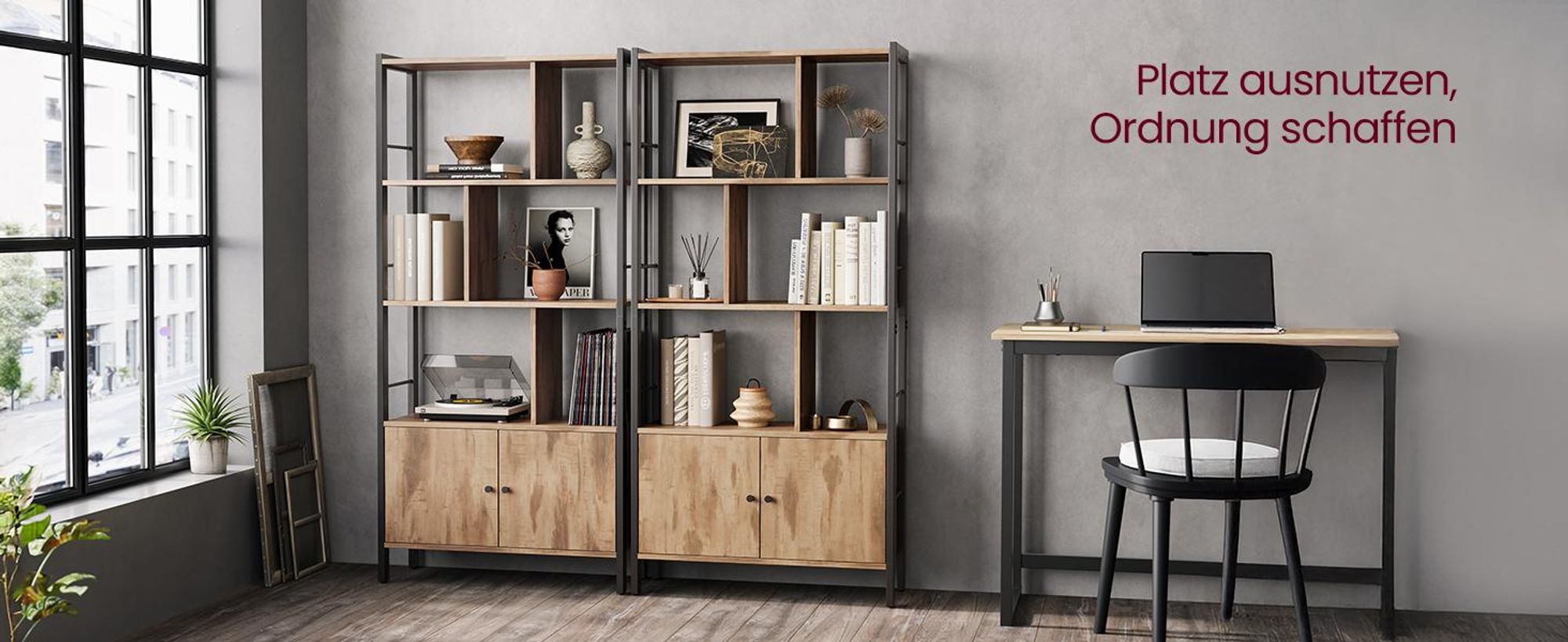VASAGLE Bücherregal, Bücherschrank, Standregal, 4 offenen Regalebenen