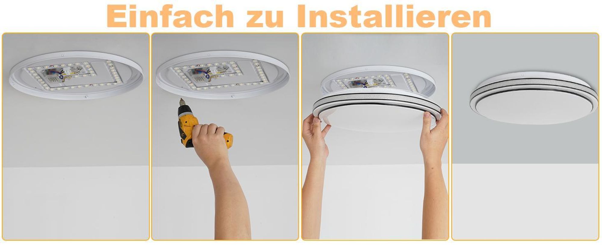 ZMH Deckenlampe LED Deckenleuchte Schlafzimmer - Ø27cm Schlafzimmerlampe Sternenhimmel 12W Flurlampe Warmweiß Modern Küchenlampe Rund Wohnzimmer Deckenbeleuchtung für Flur Küche Kinderzimmer