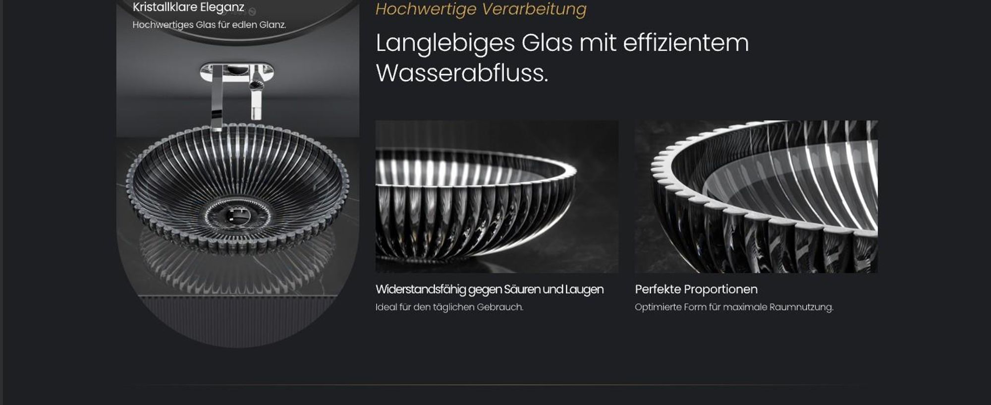 EMKE Ovales Glas-Aufsatzwaschbecken – Transparentes Schwarzes Waschbecken 51 x 35 x 15 cm Hochwertiges Design für Badezimmer & Gäste-WC Waschschale