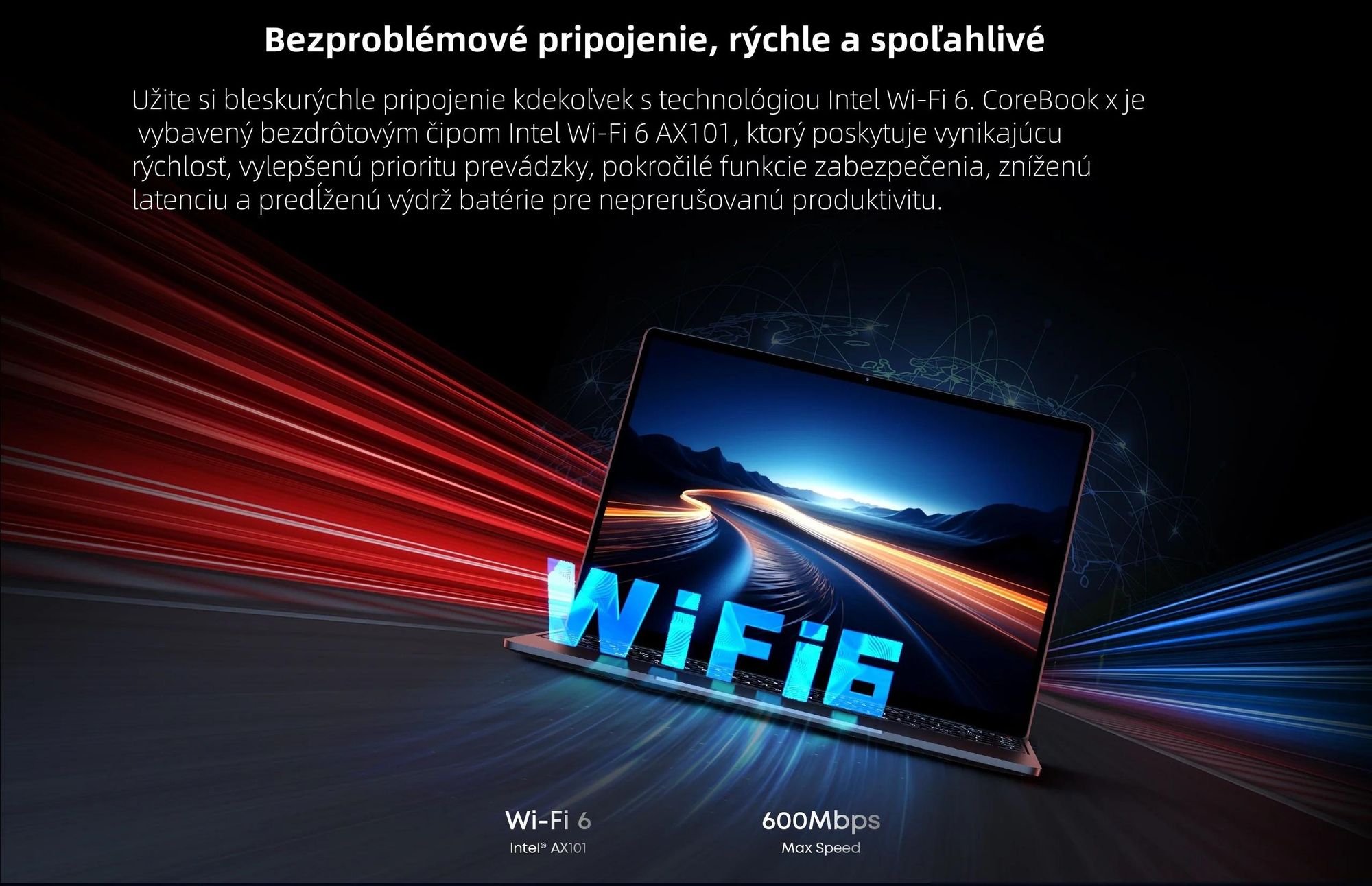Notebook CHUWI CoreBook X - Procesorom Intel Core i3-1220P Displej 14" Windows 11 16+512GB Batéria 4000mAh - Sivá