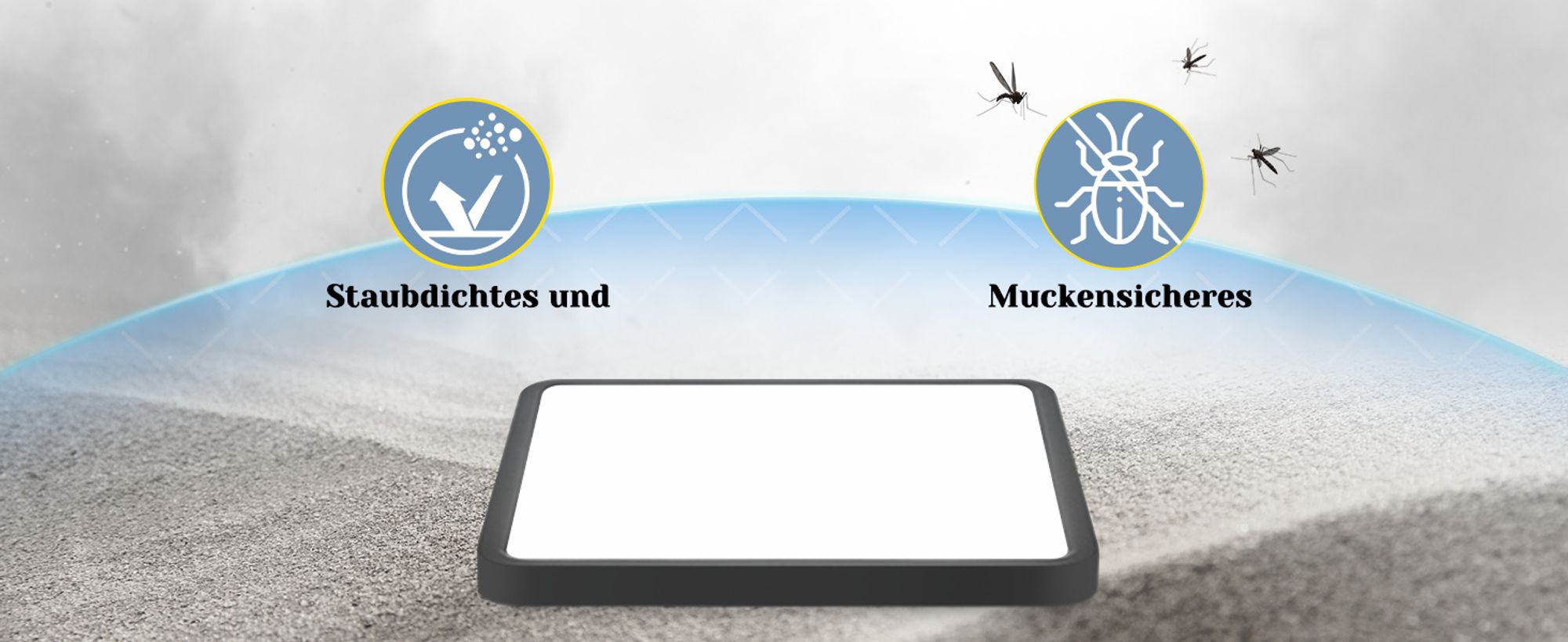 ZMH Deckenlampe LED Deckenleuchte Flach 23CM Badezimmerlampe Schwarz 18W Flurlampe Deckenbeleuchtung Schlafzimmer 6500K Küchenlampe Eckig Badlampe