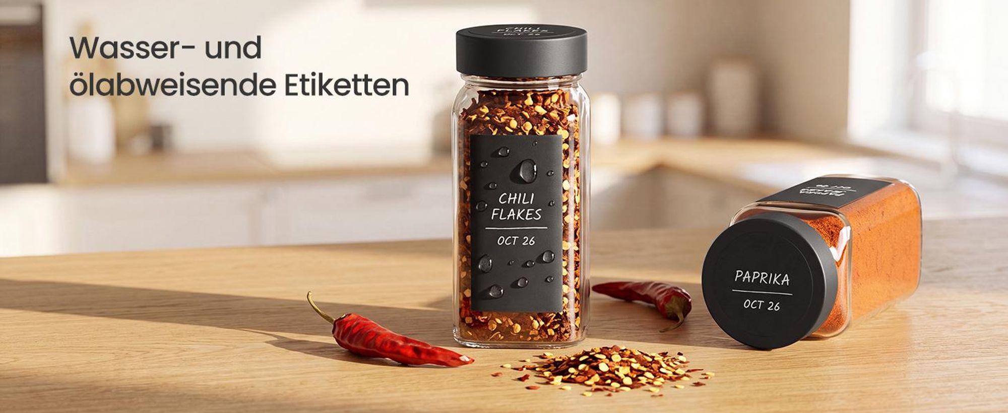 SONGMICS Gewürzgläser 24er Set, Eckige Gewürzdosen aus Glas, Luftdicht mit Etiketten, 120 ml, 4,5 x 4,5 x 10,5 cm, Schwarz