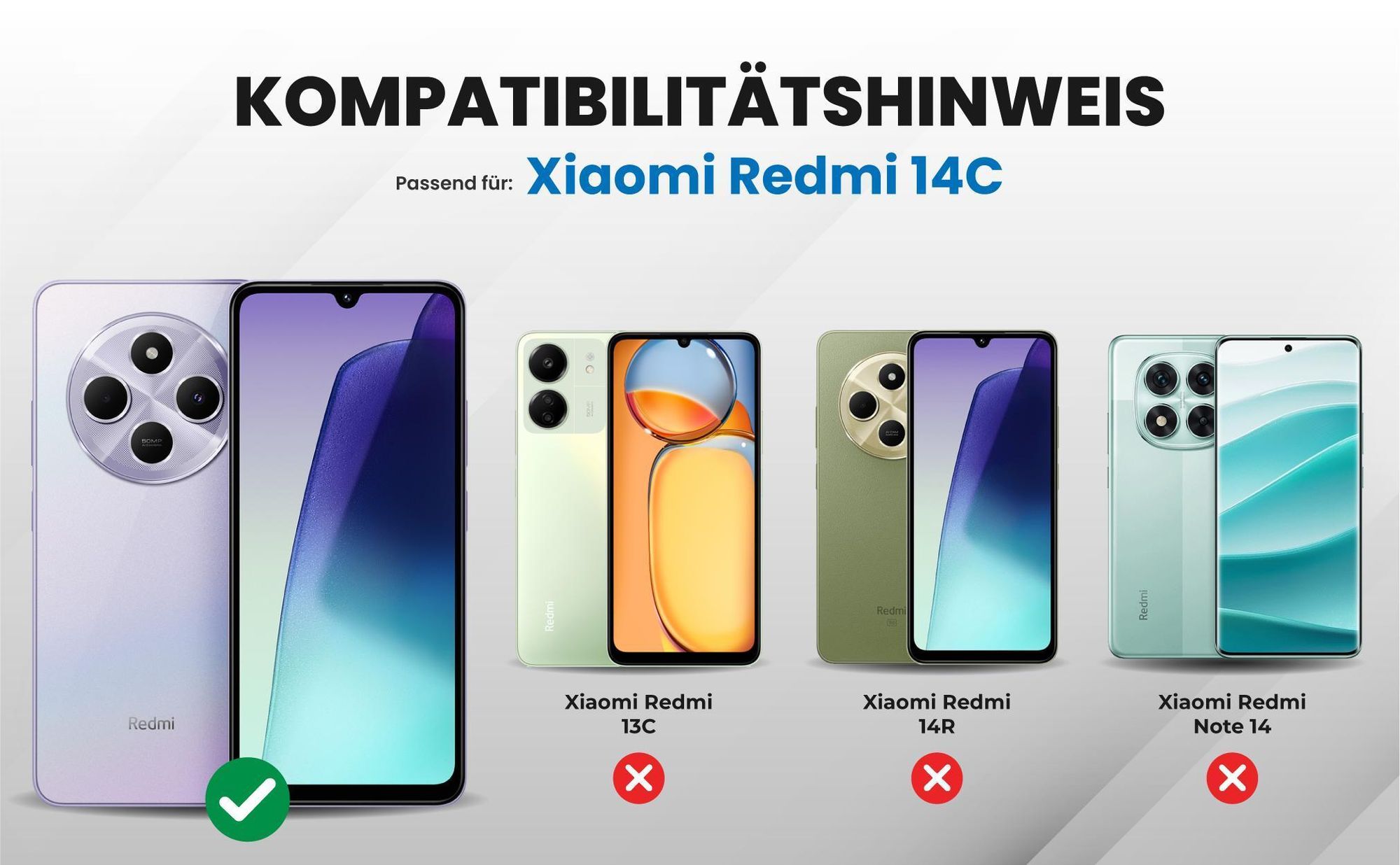 Kompatibilitätshinweise Hülle für Xiaomi Redmi 14C