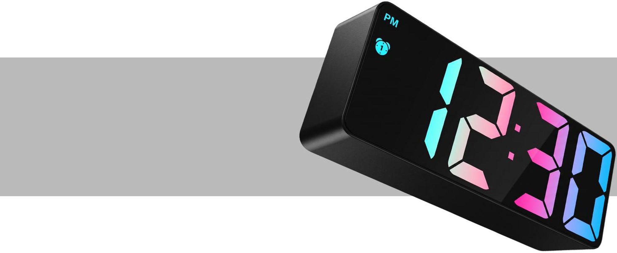 KRUMAD LED Wecker Digital, Digitaluhr mit großen Zahlen, Nachttisch Uhr mit Alarm und Snooze Funktion, lautloser Wecker, batteriebetrieben, USB