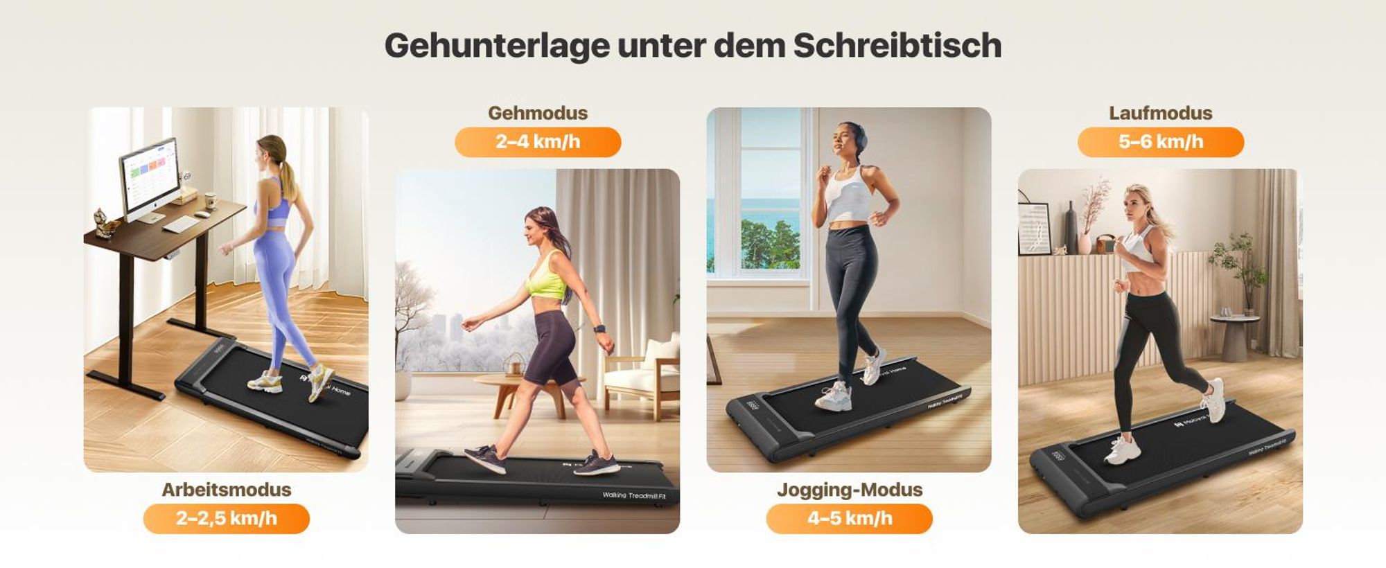Mobvoi Walking Pad Smart KI Untertisch-Laufband, tragbares 2-in-1 Laufband für Zuhause & Büro, Gehen & Joggen, TicSports Zwift Kinomap, 120kg 6km/h