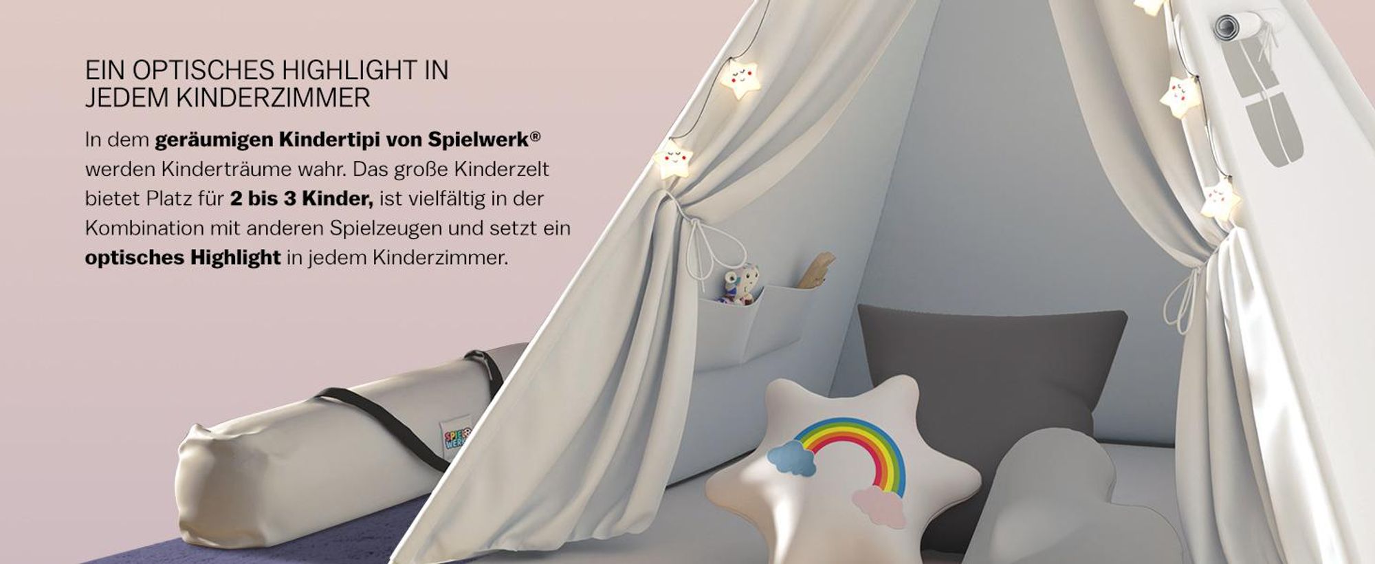 SPIELWERK Tipi Zelt Kinderzelt Weiß