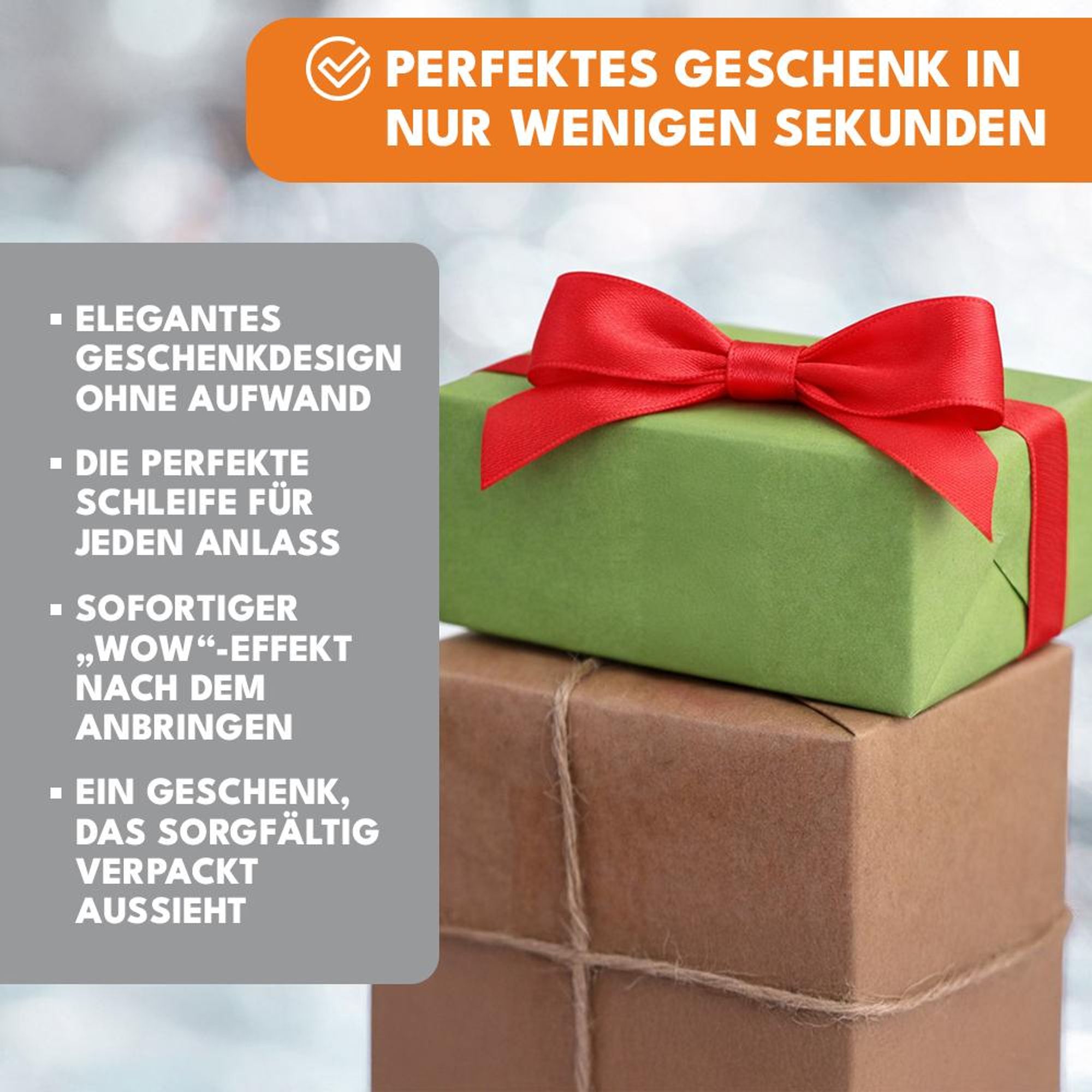 KRUMAD 10x Große Rote Geschenk Schleife mit Gummiband, Satinoptik Dekoschleifen für Geschenkverpackung, Weihnachten & Events, 18–56 cm