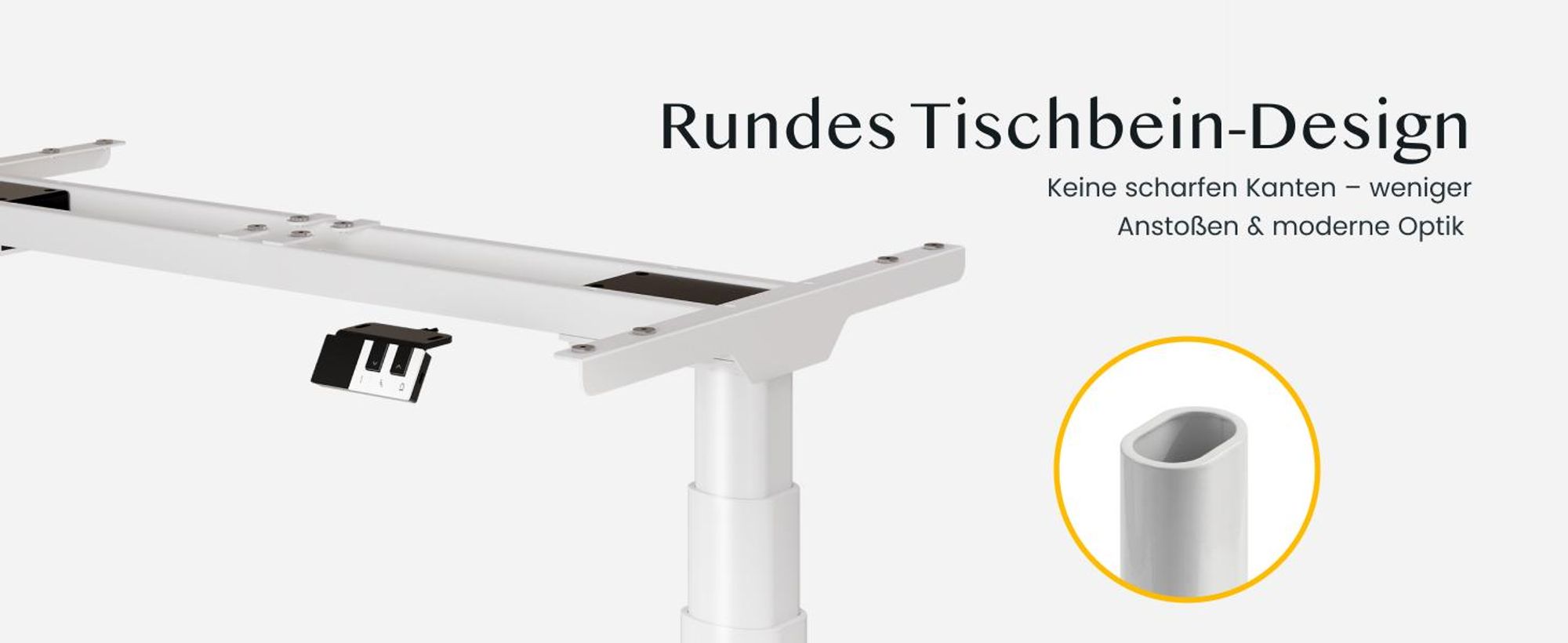 FLEXISPOT CylineX Pro Höhenverstellbarer Schreibtisch Elektrisch, Ovaler Beindesign, 200KG Tragkraft, Dualmotor, Klavier-Tasten-Bedienfeld, Weiß