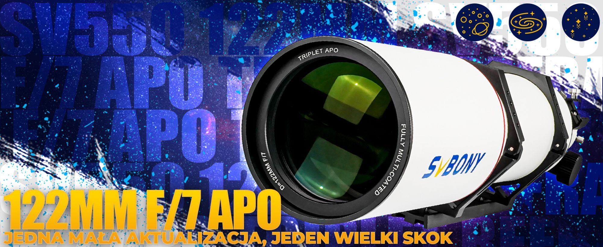 Teleskop refrakcyjny Svbony SV550 APO, 122F7 FPL51 ED Triplet APO OTA, teleskop apochromatyczny FMC z podwójną prędkością ogniskowania do głębokiego nieba