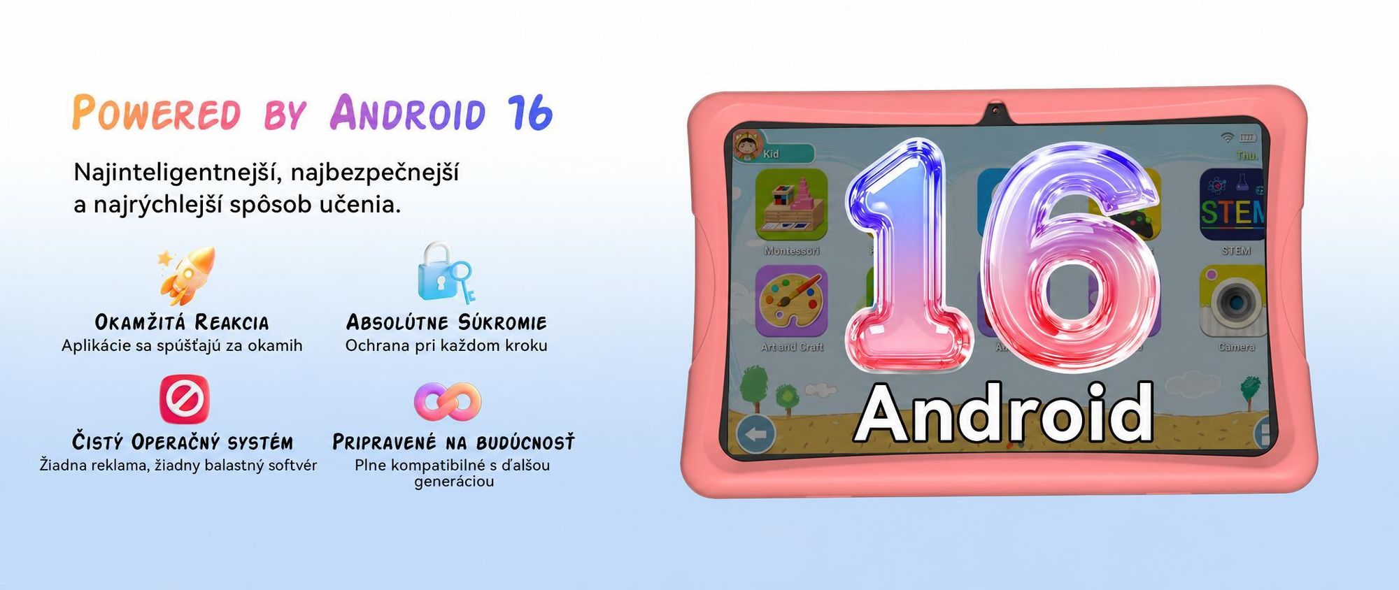Tabwee K10 Kids 10.1" Blau Tablet, Google Kids Space, 4GB RAM+64GB ROM, Android 15 WiFi Tablet für Kind mit Kindgerechte Hülle und Stift, 5000mAh