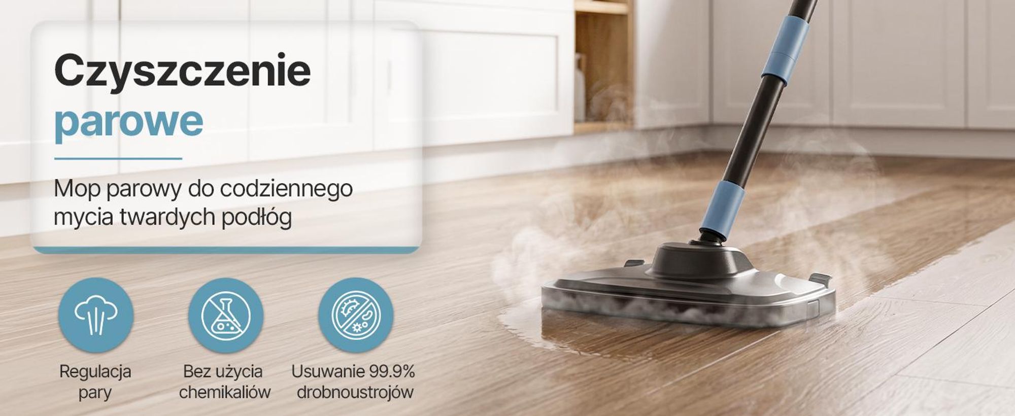 Odkurzacz parowy Olvy 14 w 1 z funkcją mycia i ekranem dotykowym – para o temperaturze 125°C – ręczny odkurzacz parowy do dywanów, sof i twardych podłóg – kabel o długości 5 m