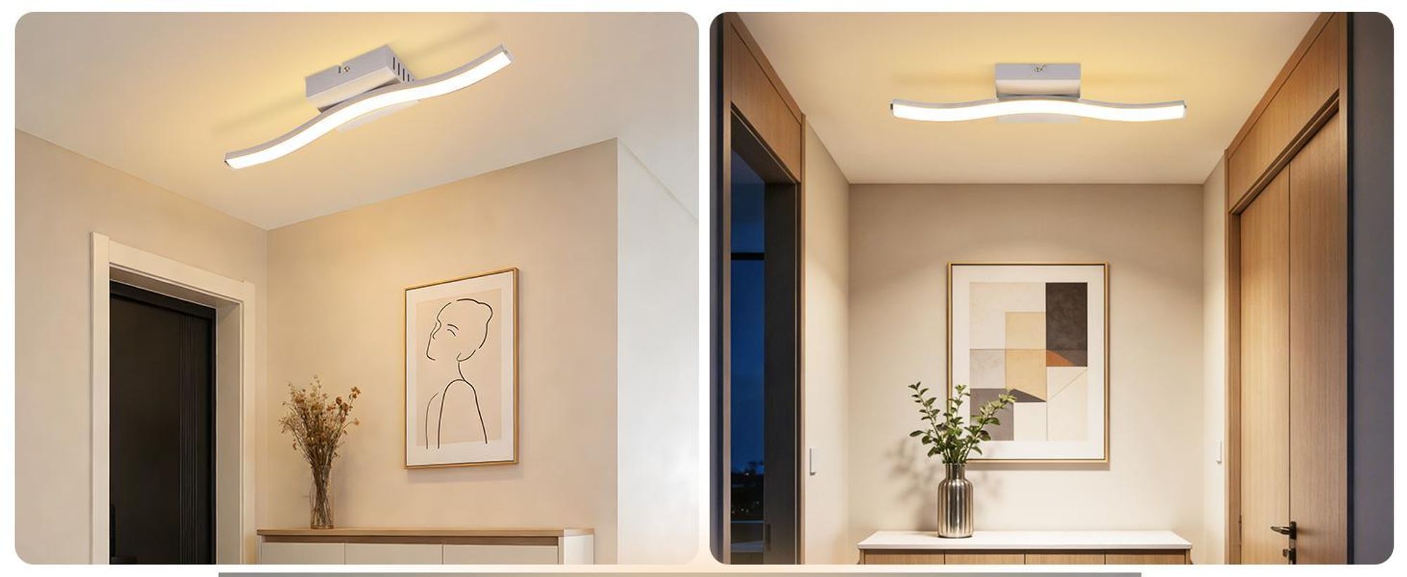 ZMH Plafonnier LED 6 W, motif vagues, lampe de chambre à coucher, 3000 K, blanc chaud, éclairage de plafond pour cuisine, salon, chambre à coucher, Siber