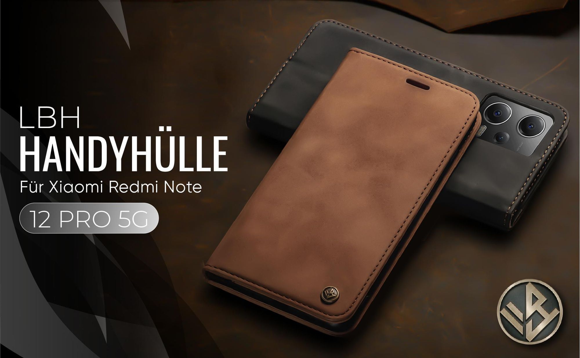 Hochwertige Klapphülle für Xiaomi Redmi Note 12 Pro 5G im klassischen Design