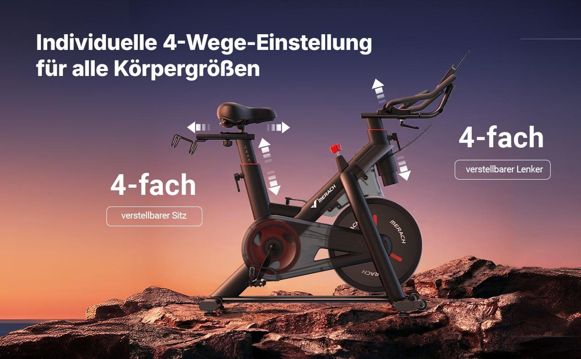 Heimtrainer für Zuhause, Fitnessbike mit LCD-Display bis 158 KG, bequeme und leise, verstellbarer magnetischer Widerstand, Heimfitness