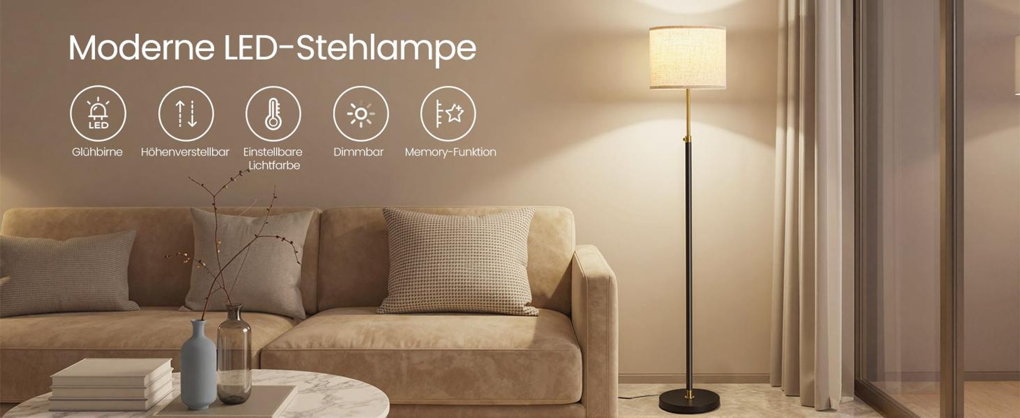 VASAGLE Stehleuchte, Standleuchte, Stehlampe, höhenverstellbar, 140-170 cm, mit Fußtaster, E27 Fassung, Fernbedienung, Memory-Funktion