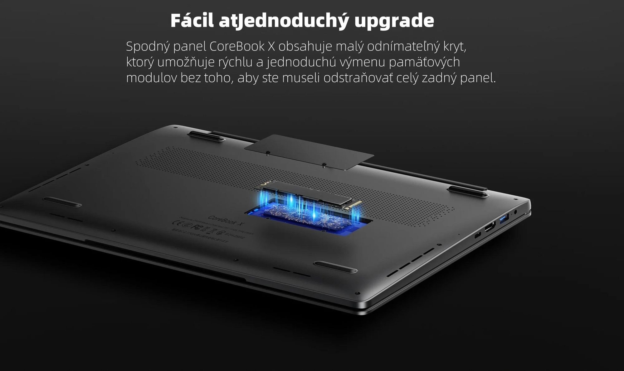Notebook CHUWI CoreBook X - Procesorom Intel Core i3-1220P Displej 14" Windows 11 16+512GB Batéria 4000mAh - Sivá