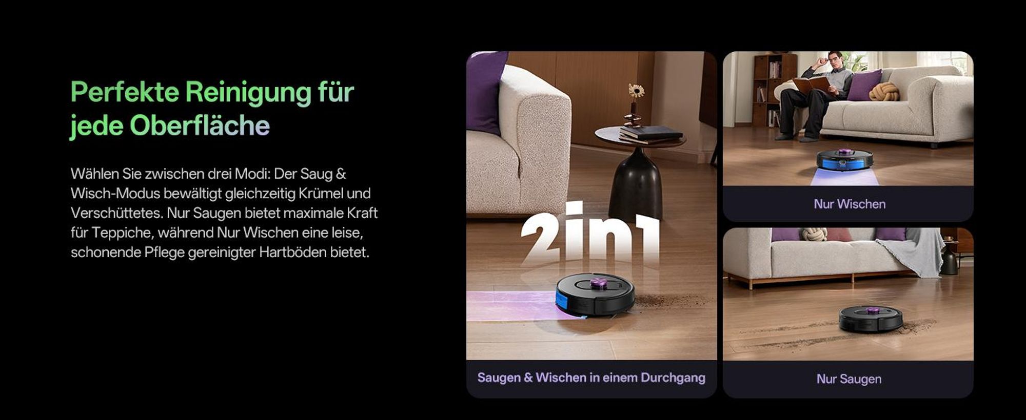 Vactidy Saugroboter W15 3-in-1 Nass Trocken Roboterstaubsauger mit Absaugstation, 10000Pa, 180 min, 4L Riesenbehälter