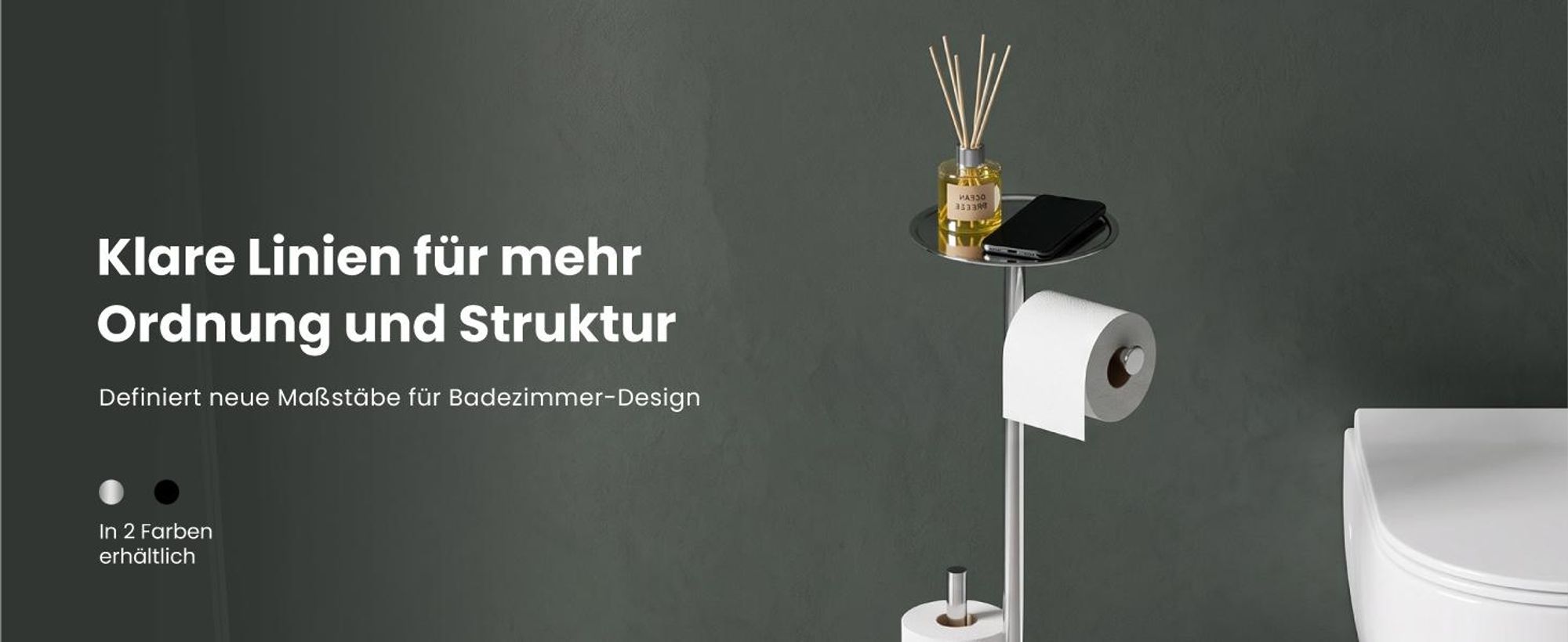 Mai & Mai Klopapierhalter Stehend, Toilettenpapierhalter Chrom glänzend Lino-06
