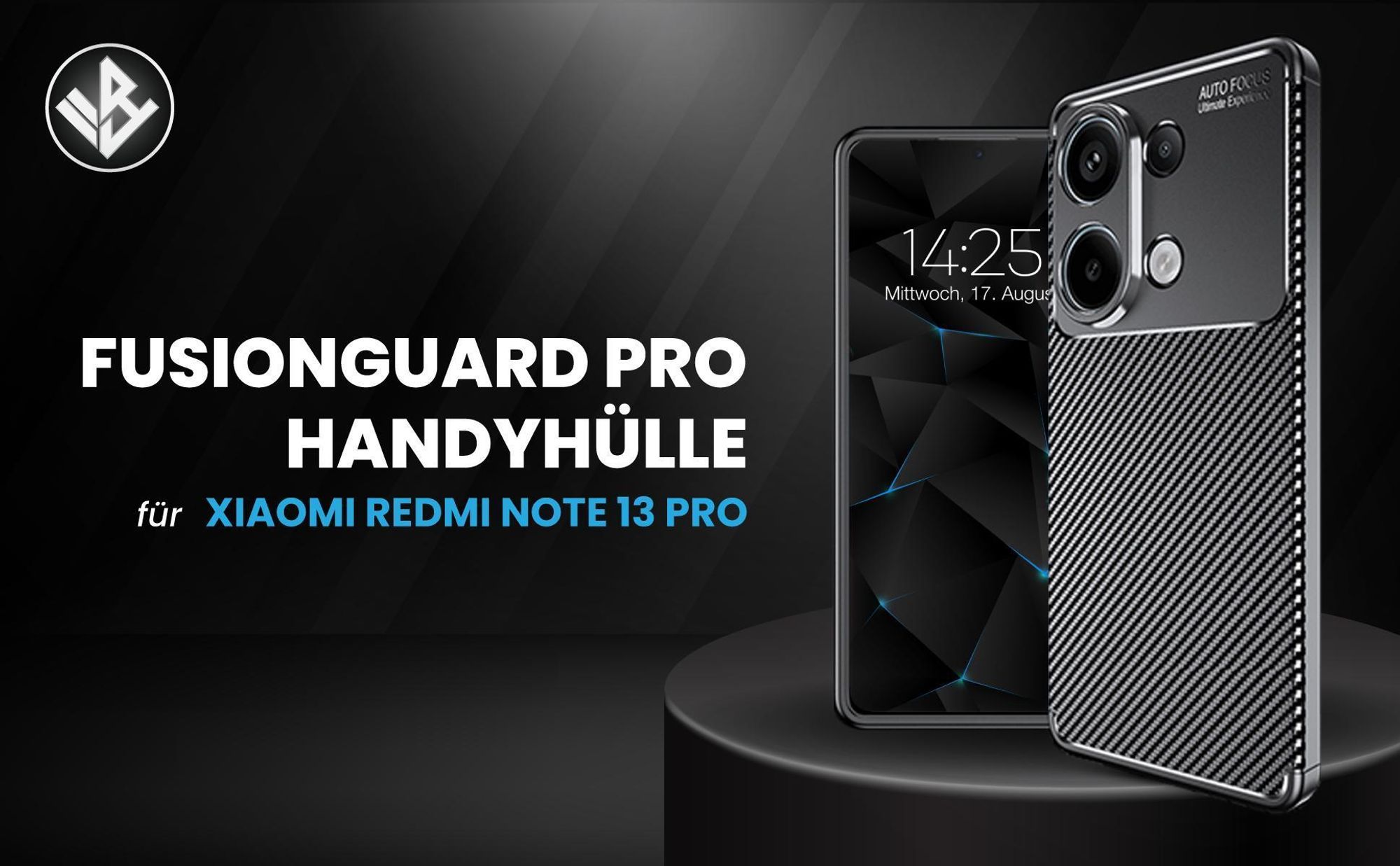 Schwarze ergonomische Schutzhülle für das Xiaomi Redmi Note 13 Pro