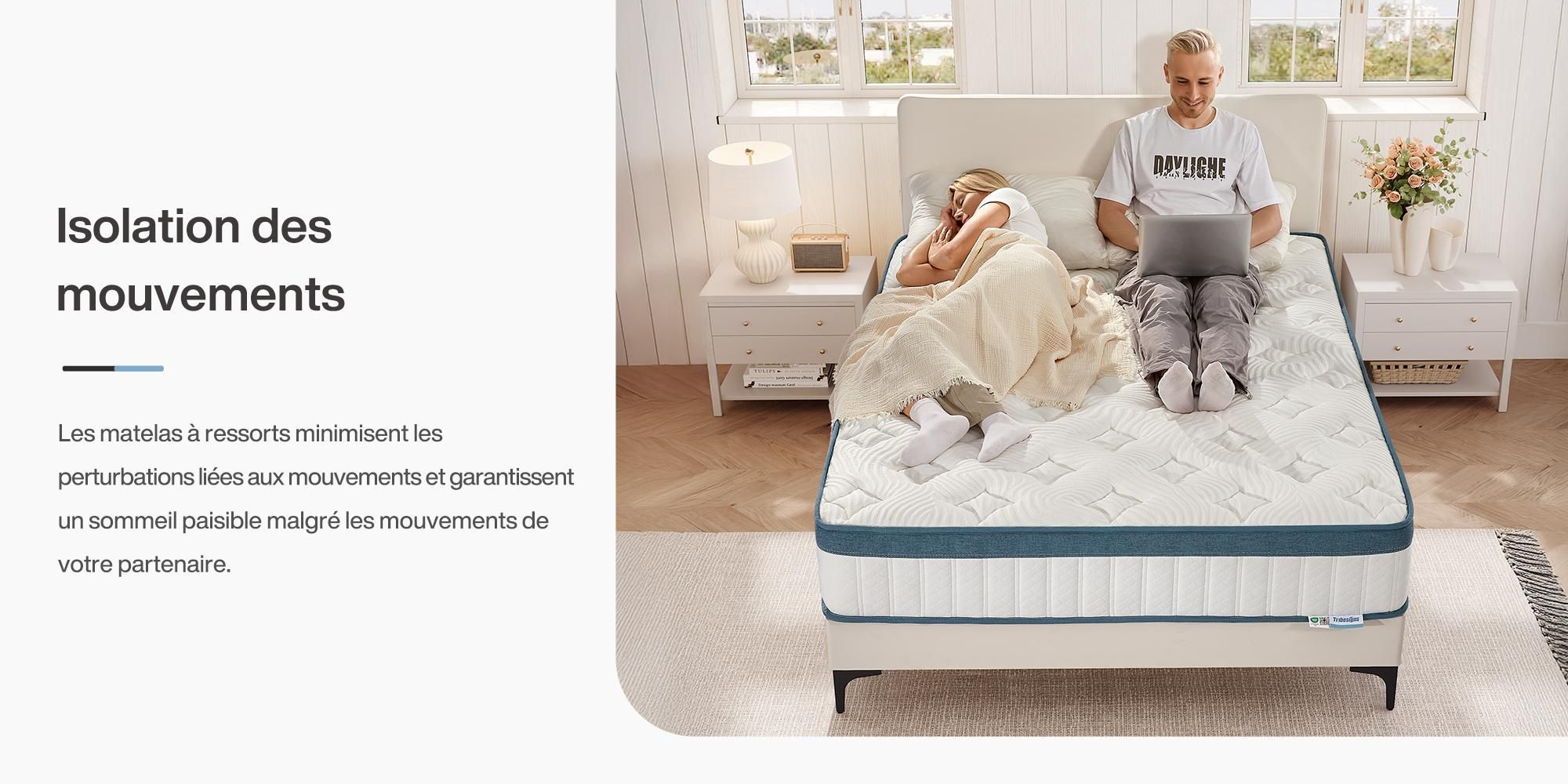 Tribesigns Matratze 120x200 cm, 22 cm Hoch, 7-Zonen Taschenfederkernmatratze H3 Mittel, Orthopädische Federkernmatratze mit Atmungsaktivem Lyocell Bez