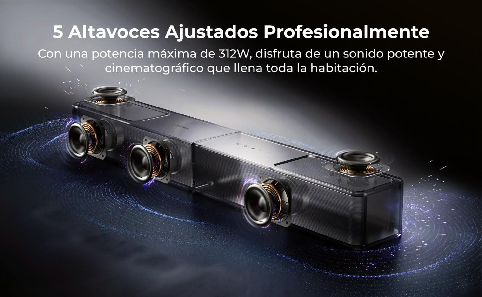 ULTIMEA Poseidon M70: Barra de sonido para TV, 3.1.2 Dolby Atmos, subwoofer inalámbrico de 5,25", HDMI eARC, Bluetooth® 6.0, 312 W de potencia máxima