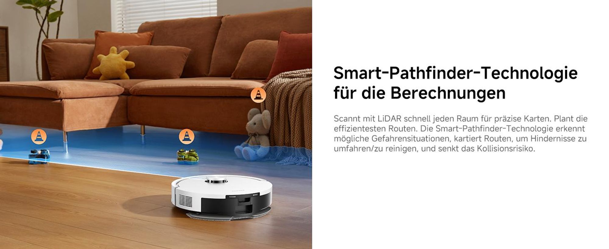 Dreame D20 Air Plus Saug- und Wischroboter mit 20.000Pa Saugkraft,Verwicklungsschutz,selbstentleerendem Dock,Teppich-Tiefenreinigung,Smart-Navigation