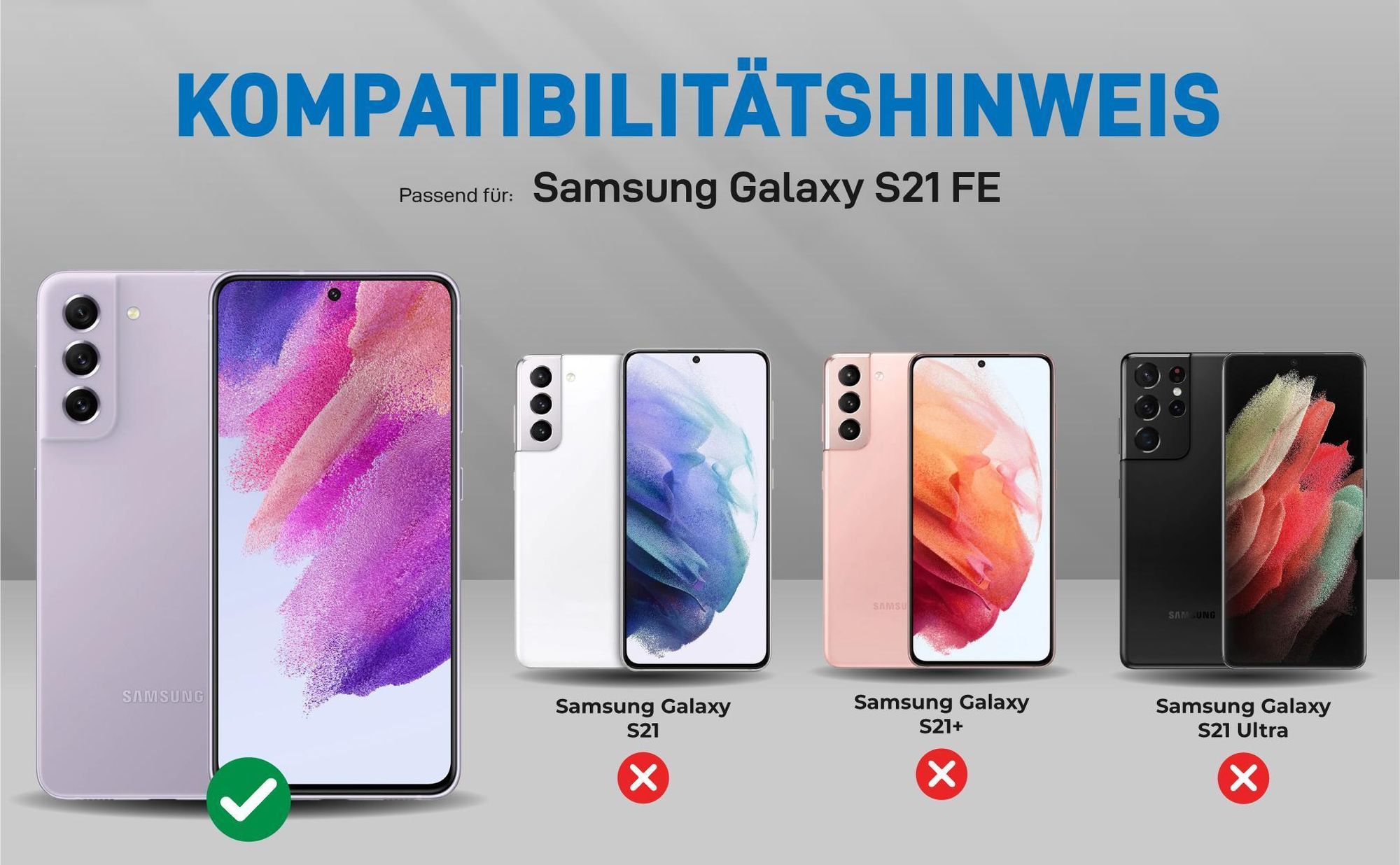 Kompatibilitätshinweise Hülle für Samsung Galaxy S21 FE