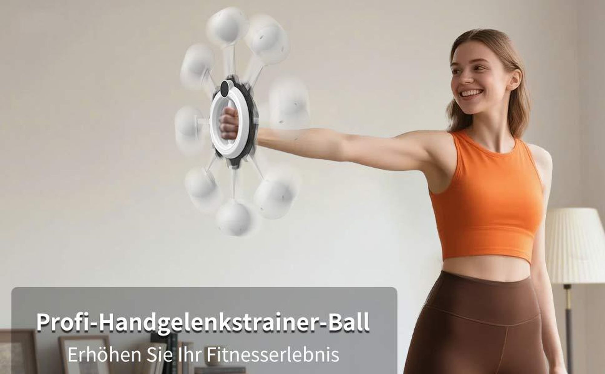Armtrainer, Unterarmtrainer, Handgelenktrainer, mit 360° Rotation, Handkurbel Brusttrainer, für das Training der Schultern und der Armmuskulatur