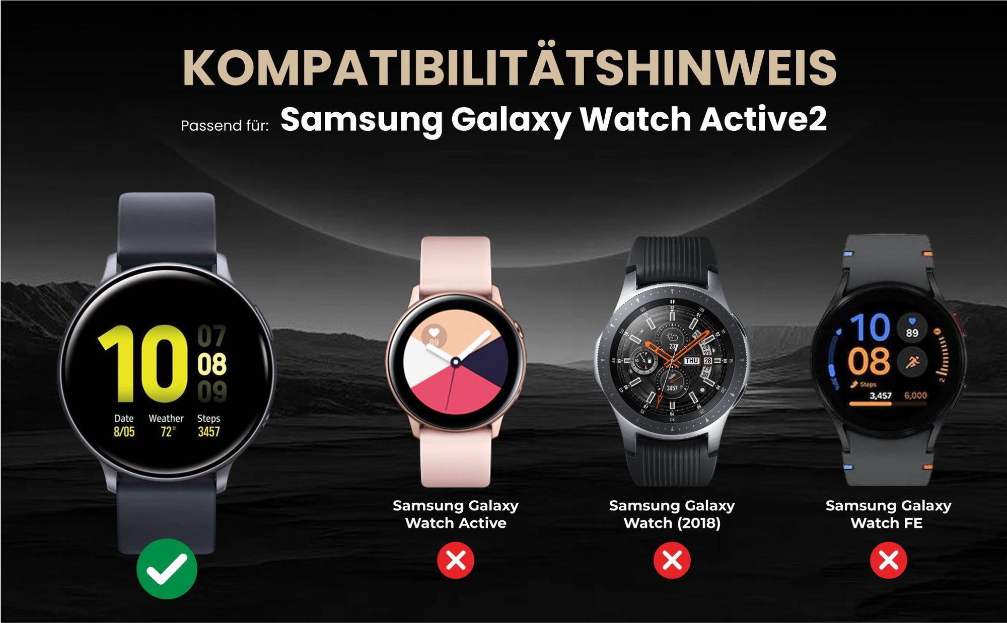 Kompatibilitätshinweise Armband für Samsung Galaxy Watch Active2 40mm