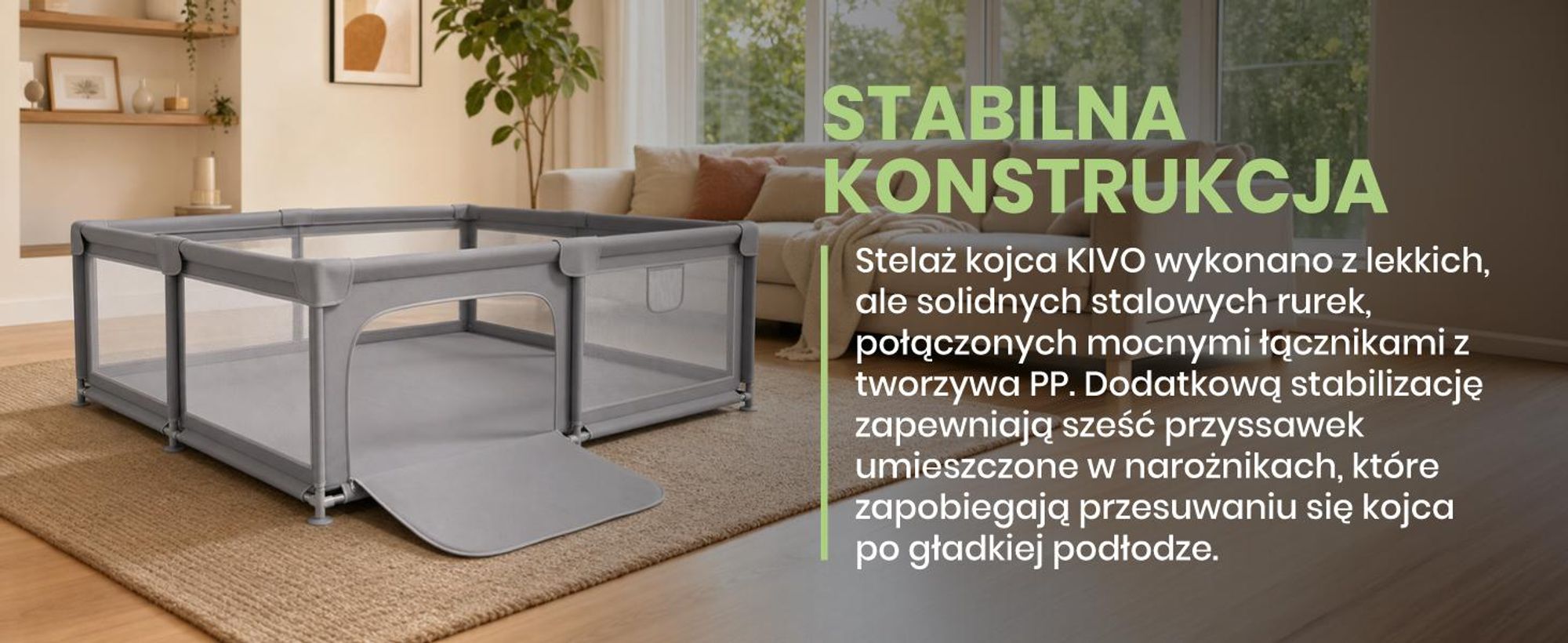 Dziecięcy kojec do zabawy z siatkowymi ściankami z zamkiem błyskawicznym 150 na 180cm