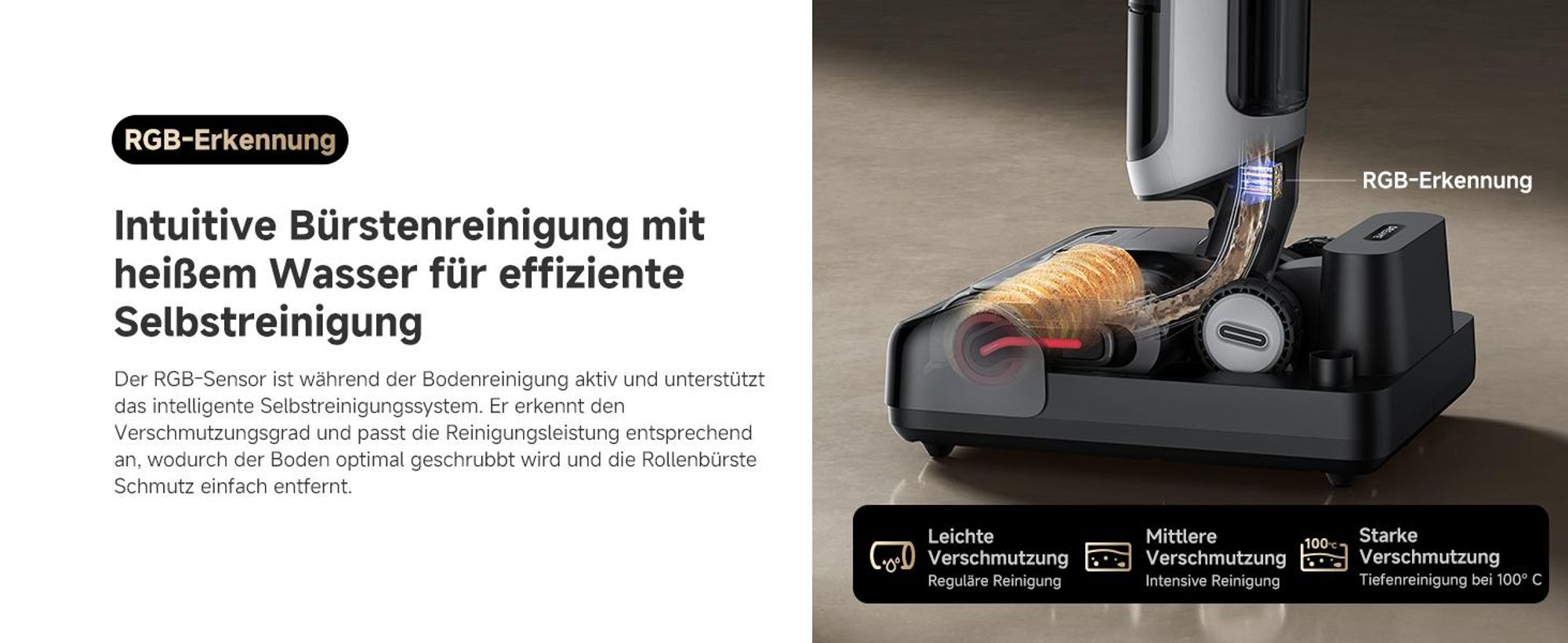 Winterdesign-Dreame H15 Pro Heat Nass-und Trockensauger,85 °Cheißes Wasser,90°C Trocknung,100℃ Reinigungsbürste,2in1 Akku-Staubsauger,22kPa,0-Tangle