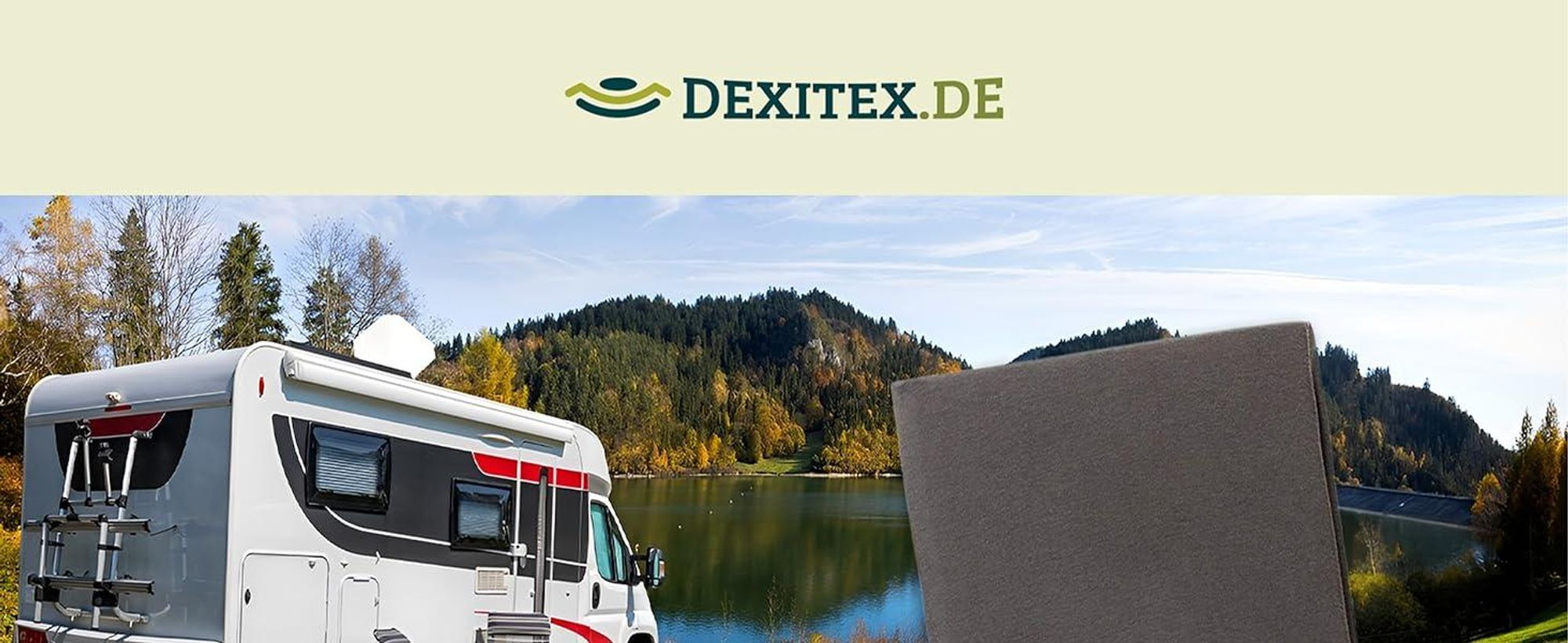 Wohnmobil in der Natur mit Spannbettlaken und Matratzenschoner