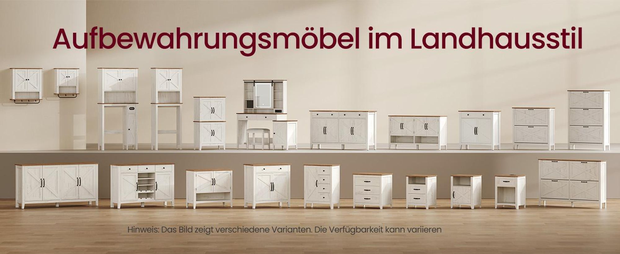 VASAGLE Küchenschrank, Sideboard mit Schubladen, Aufbewahrungsschrank mit Türen, verstellbare Ablage, Landhausstil, für Wohnzimmer Küche, 40x80 x80cm